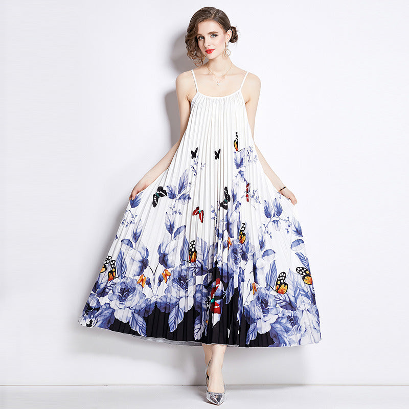 Women's Printed Pleated Dress