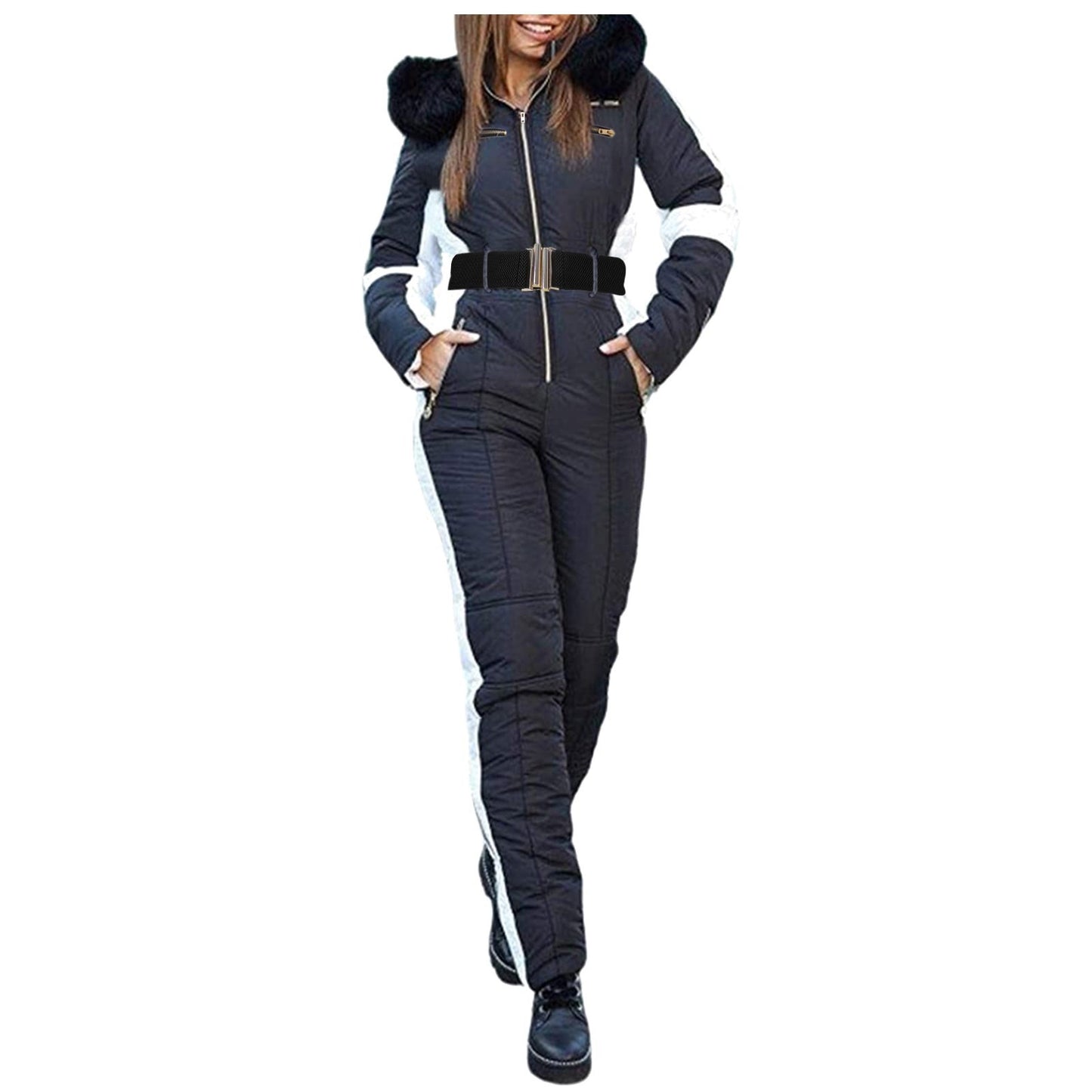 Mode Skianzug Mantel Outdoor Sports Jumpsuit Reißverschluss Damen Skianzug