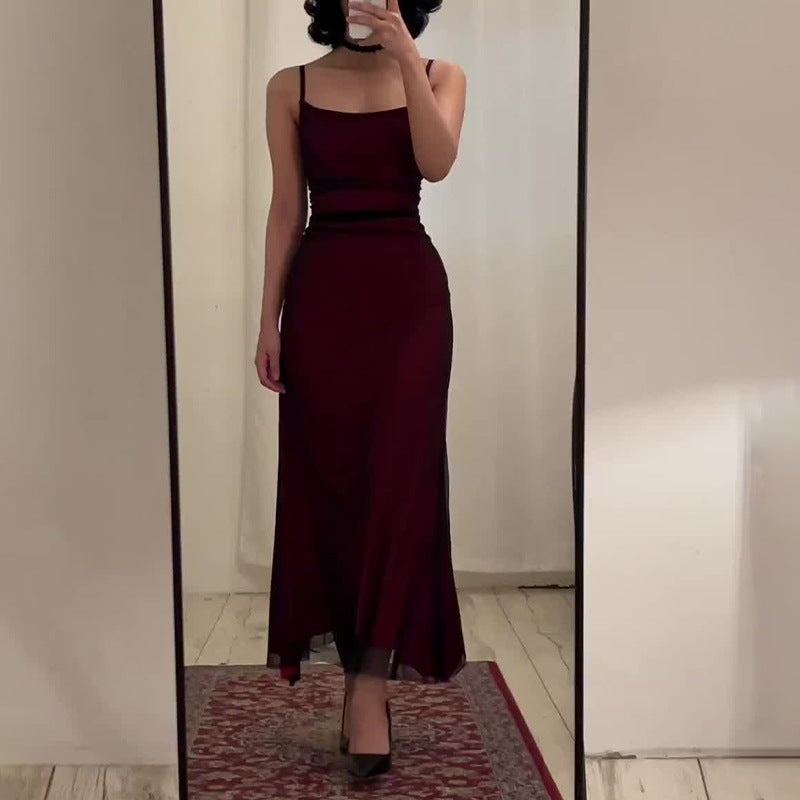 Vestido ajustado con tirantes de moda para mujer