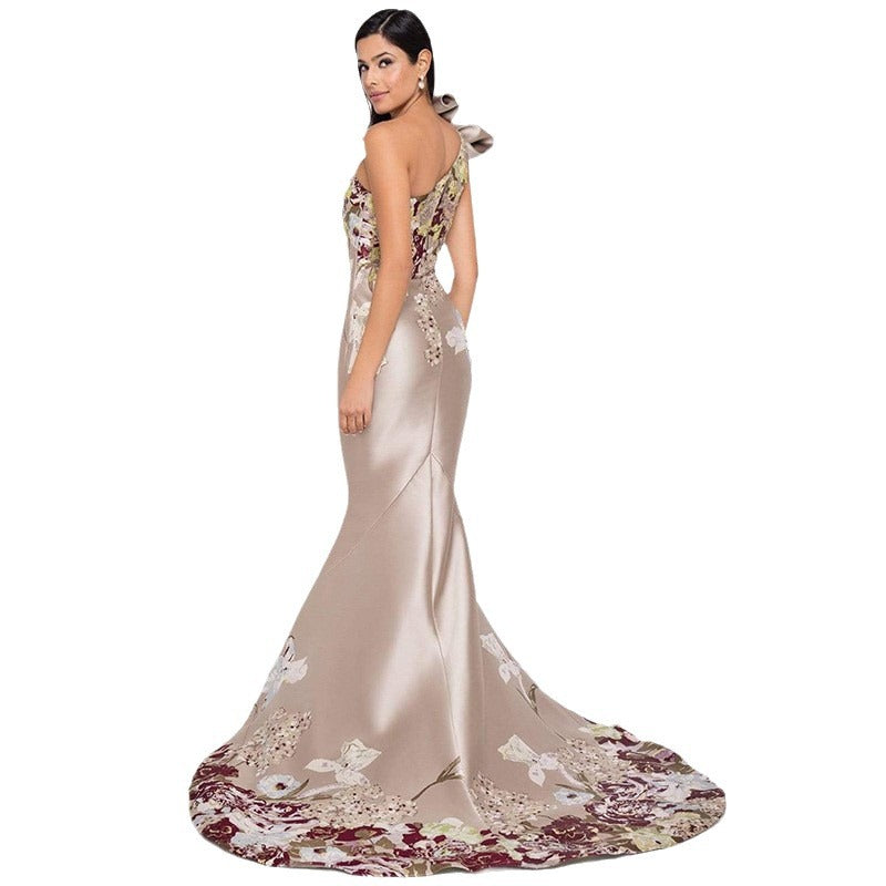 Women's Clothing Dress Banquet Backless Print Embroidery