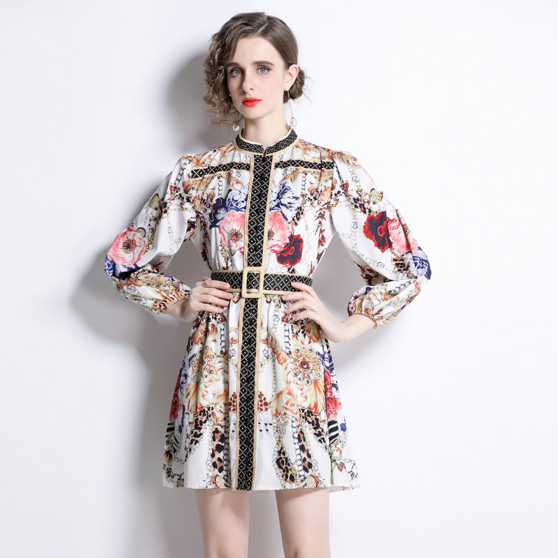 Early Spring Clothes Retro Elegant Socialite Shirt Floral Skirt