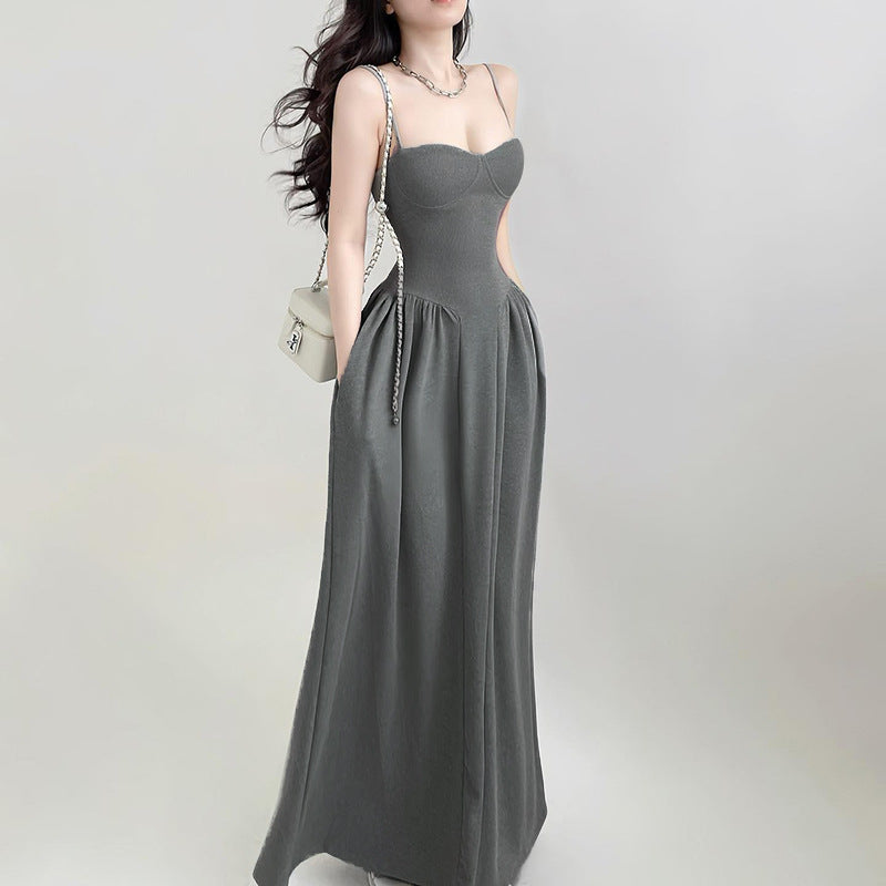 Elegantes französisches Sling-Kleid für Damen