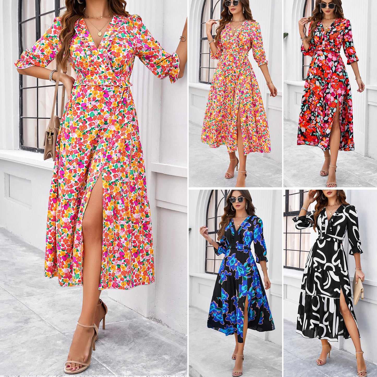 Spring And Summer Vacation Casual Printed Dress