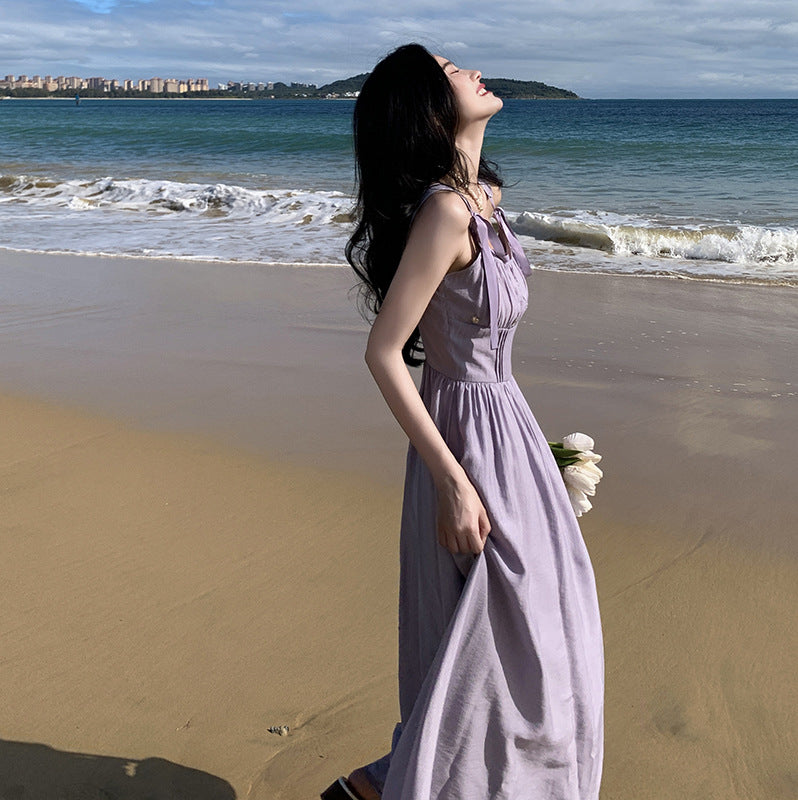 Gentle Seaside Vacation Sling Long Dress