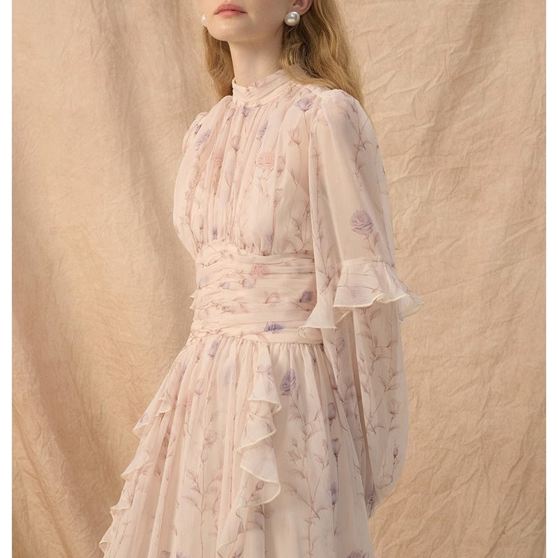 Gentle Elegant French Style Spring Chiffon Dress