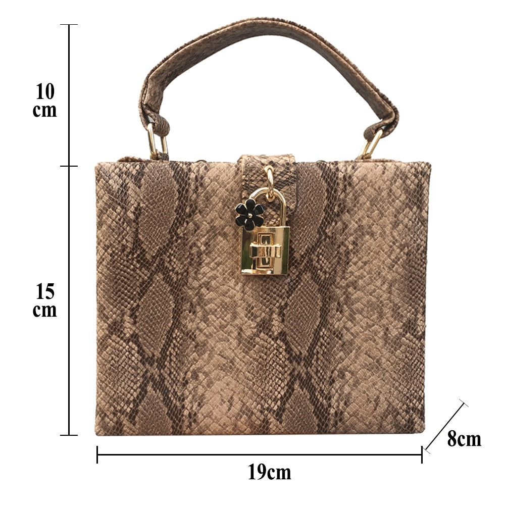 Snake Print Leather Bag For Ladies In European And American Style