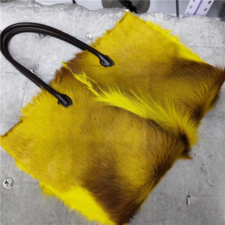 European And American Fashion Minimalist Cowhide Handle Handbag