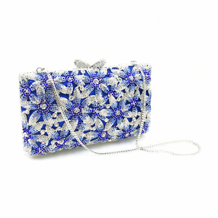 European And American Boutique Flower Rhinestone Dinner Clutch