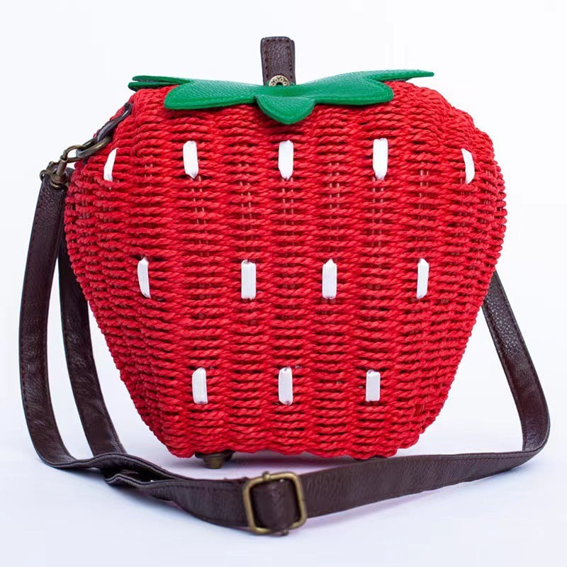 Women's Cute Fashion Strawberry Woven Bag