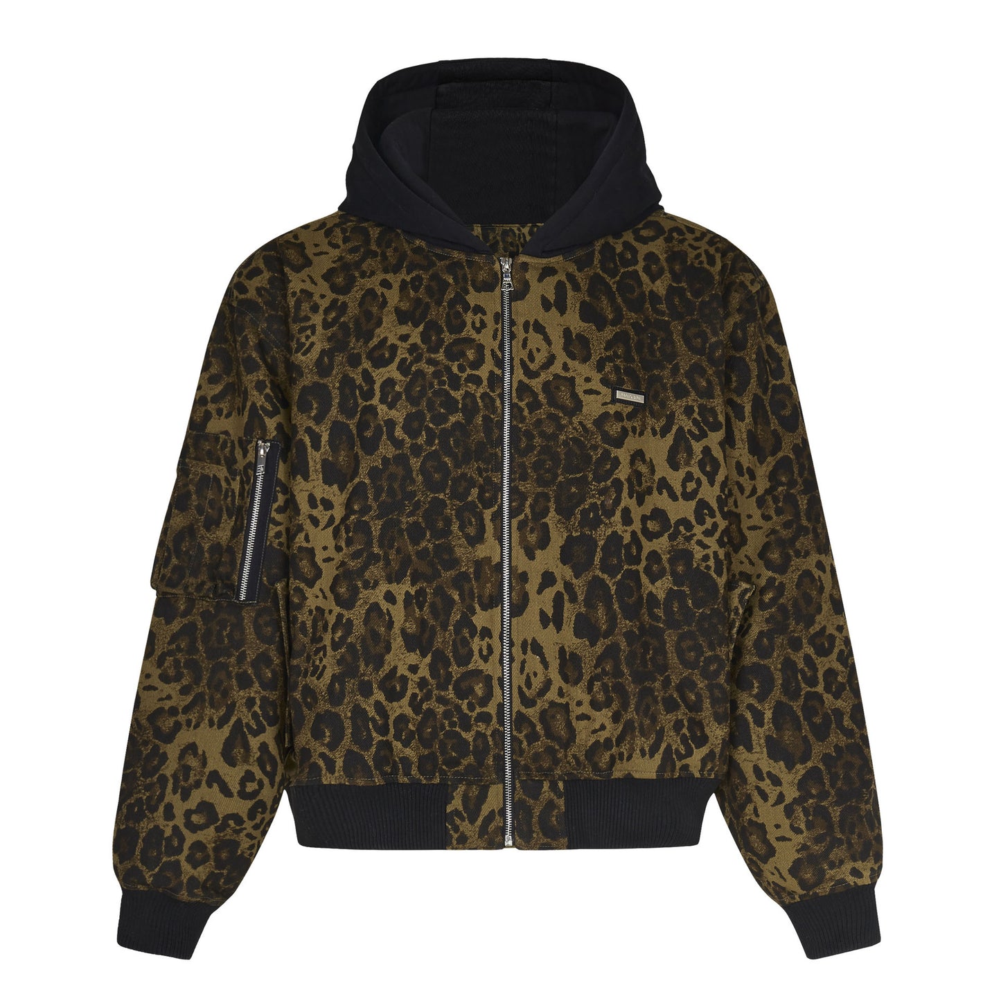 Conjuntos de chaqueta con capucha gruesa de invierno con estampado de leopardo vintage americano