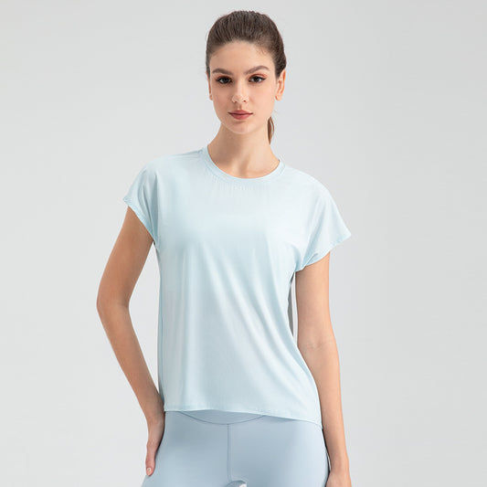 Traje de Yoga de manga corta deportivo transpirable fresco Top de secado rápido para correr Fitness de manga corta para mujer