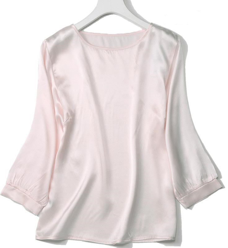 High-end Silkworm Silk Pearl Shiny Satin Shirt