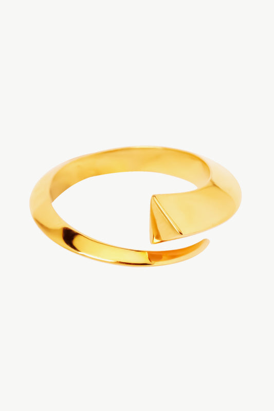 Bypass-Ring aus 18 Karat vergoldetem Kupfer