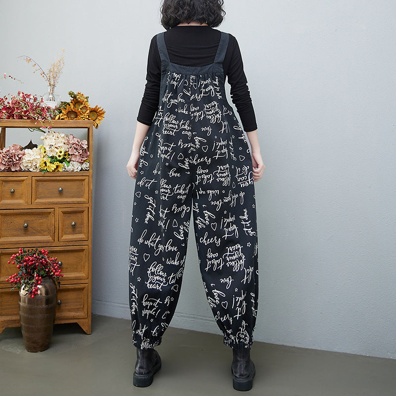 Overall mit Denim-Print für Damen in großen Größen