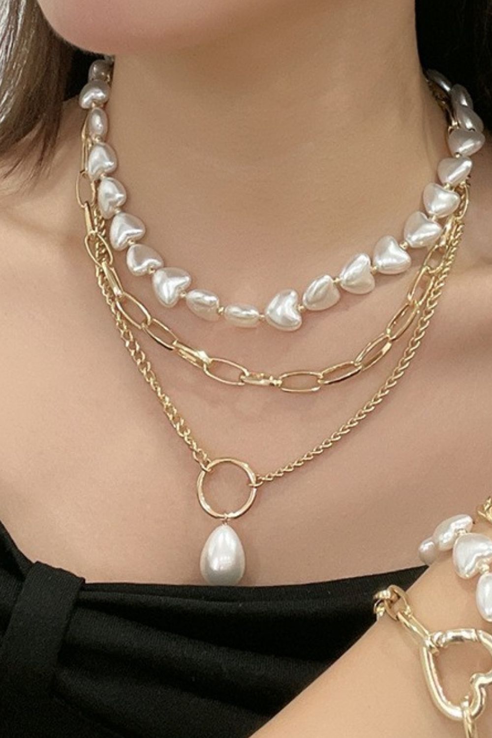 Dreischichtige Perlenkette