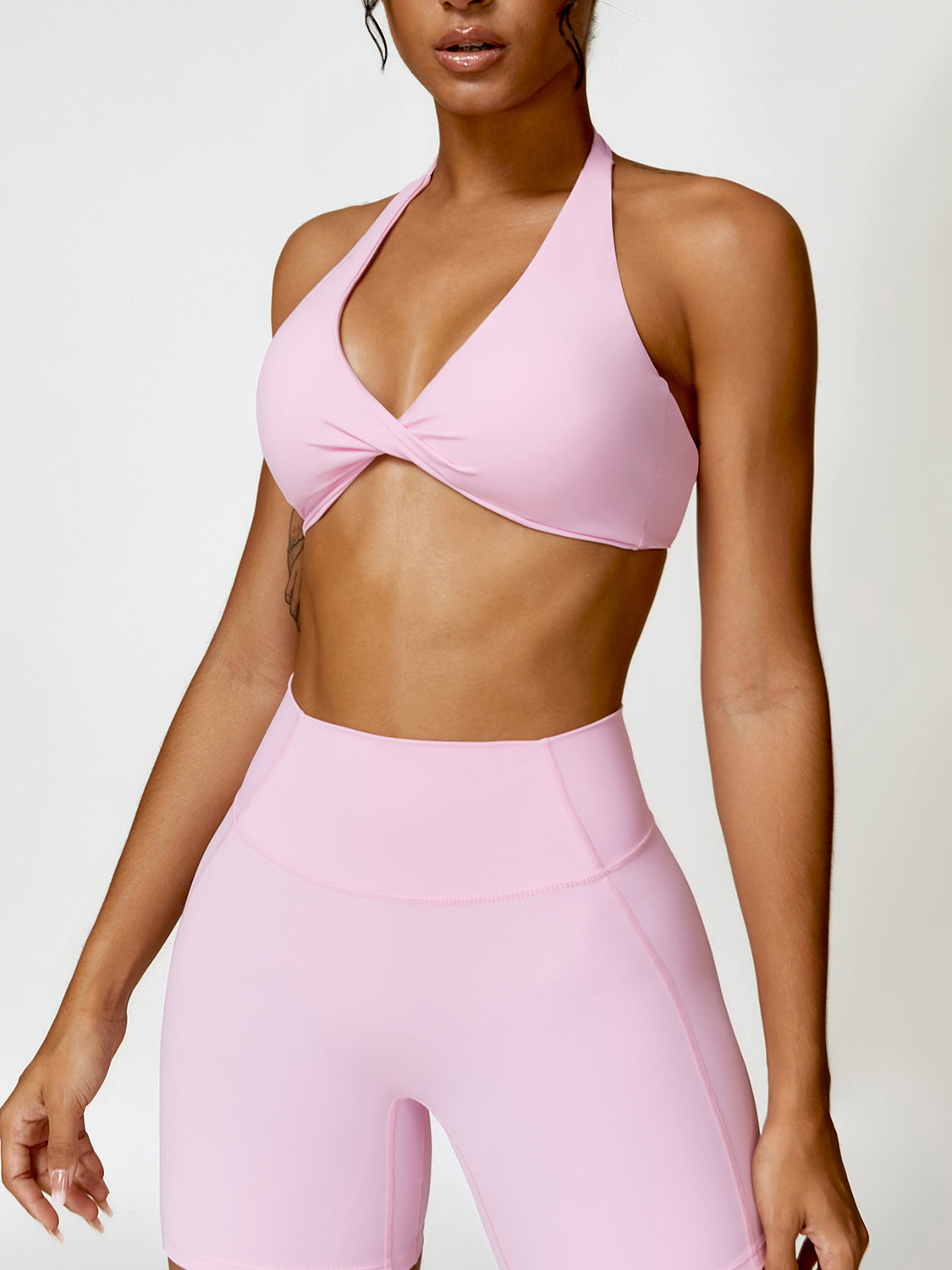 Twisted Halter Neck Active Bra