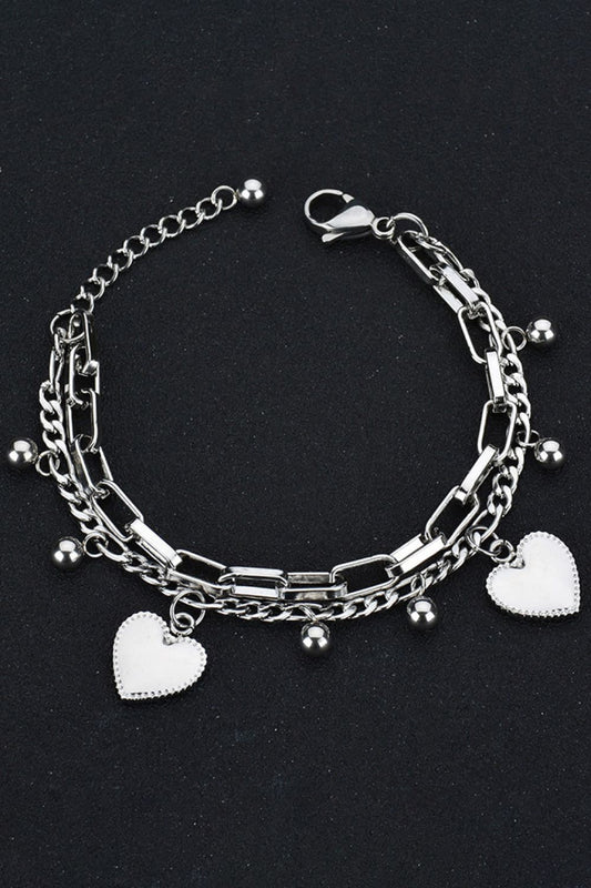 Herz-Charm-Armband aus Edelstahl