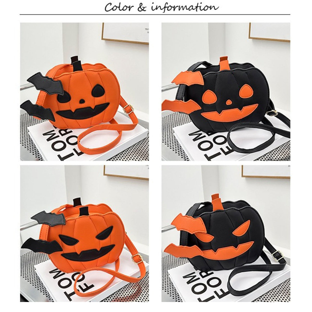 Halloween-Kürbis-Umhängetasche für Damen, originelle Kürbis-Geldbörse, Halloween-Teufel-Schultertasche, lustige Umhängetasche