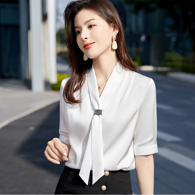 Chiffon Shirt Women's Mid-sleeve Summer Tooling Thin Section