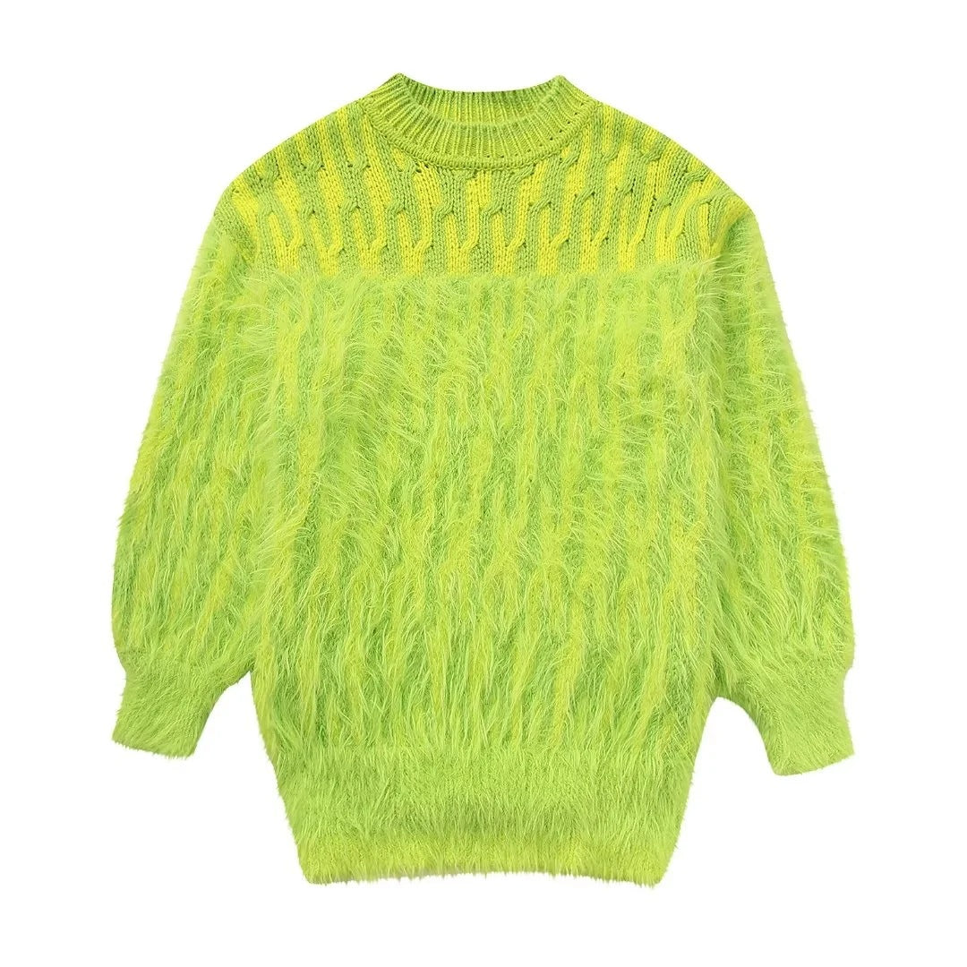 Damen-Jacquardpullover mit Ärmeln