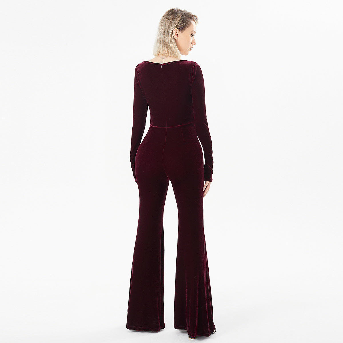 Langärmliger modischer Jumpsuit aus Samt für Damen