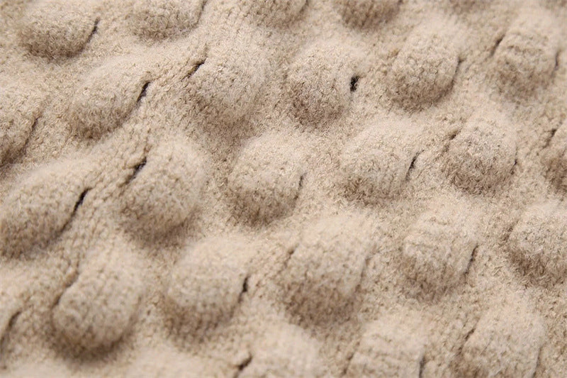 Mode einfache Rollkragen-Textur gestrickte kurze Weste