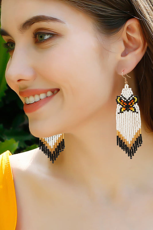 Butterfly Beaded Dangle Earrings