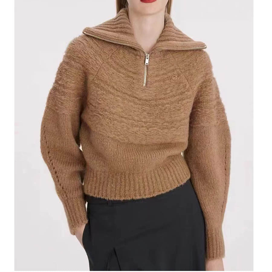 Pullover mit halbem Reißverschluss für Damen