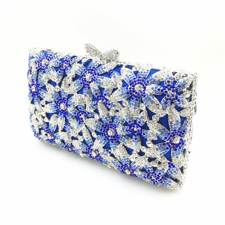 European And American Boutique Flower Rhinestone Dinner Clutch