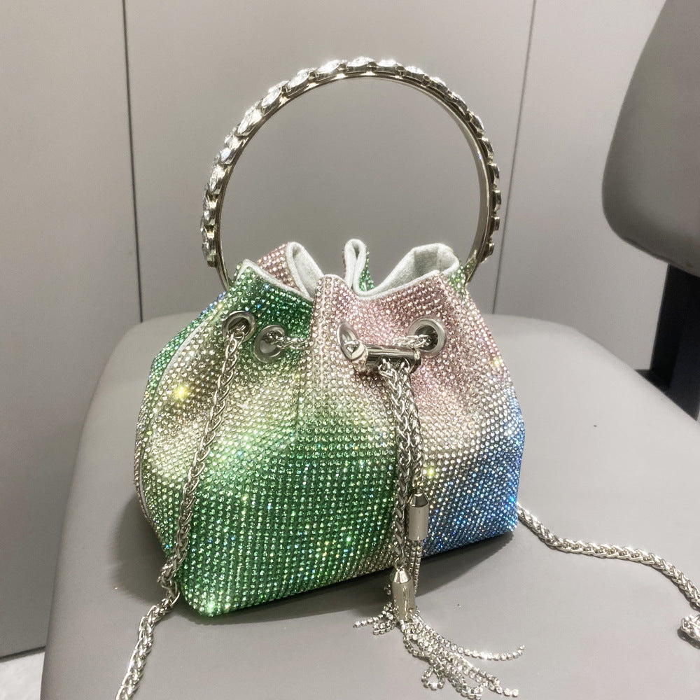 Europäische und amerikanische glänzende Diamanthandtasche für Frauen