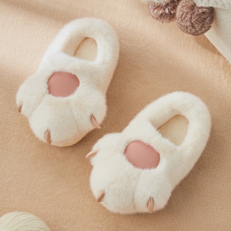 Lindas pantuflas de algodón con garra de gato