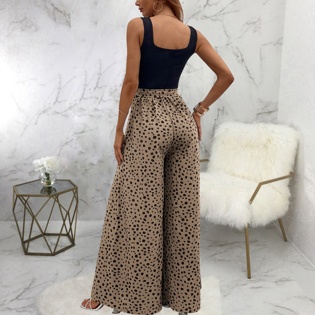 Schlankmachende Hose mit farbigen Polka-Dots für Damen