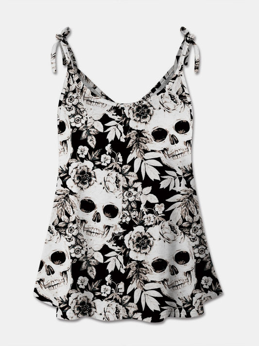 Cami mit Totenkopf-Print und U-Ausschnitt