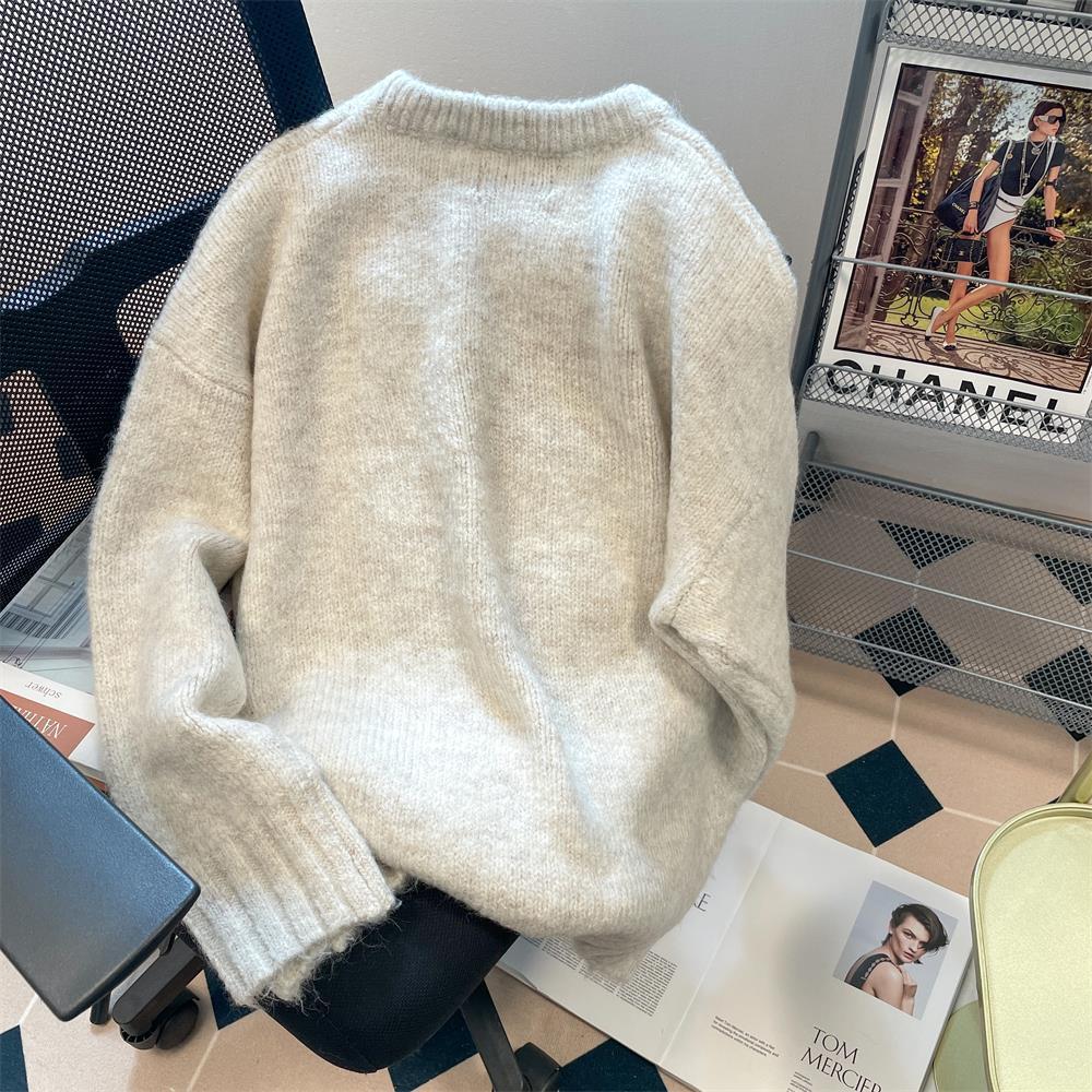 Female Idle Style Knitted Sweater Top