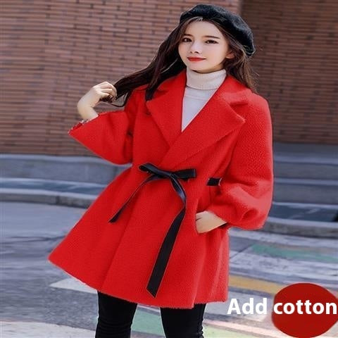 Women's Autumn And Winter New Korean Style Loose Thick Temperament Small Size Woolen Coat