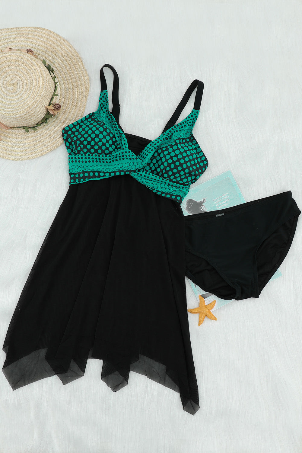 Printed Spaghetti Strap Two-Piece Swim Set