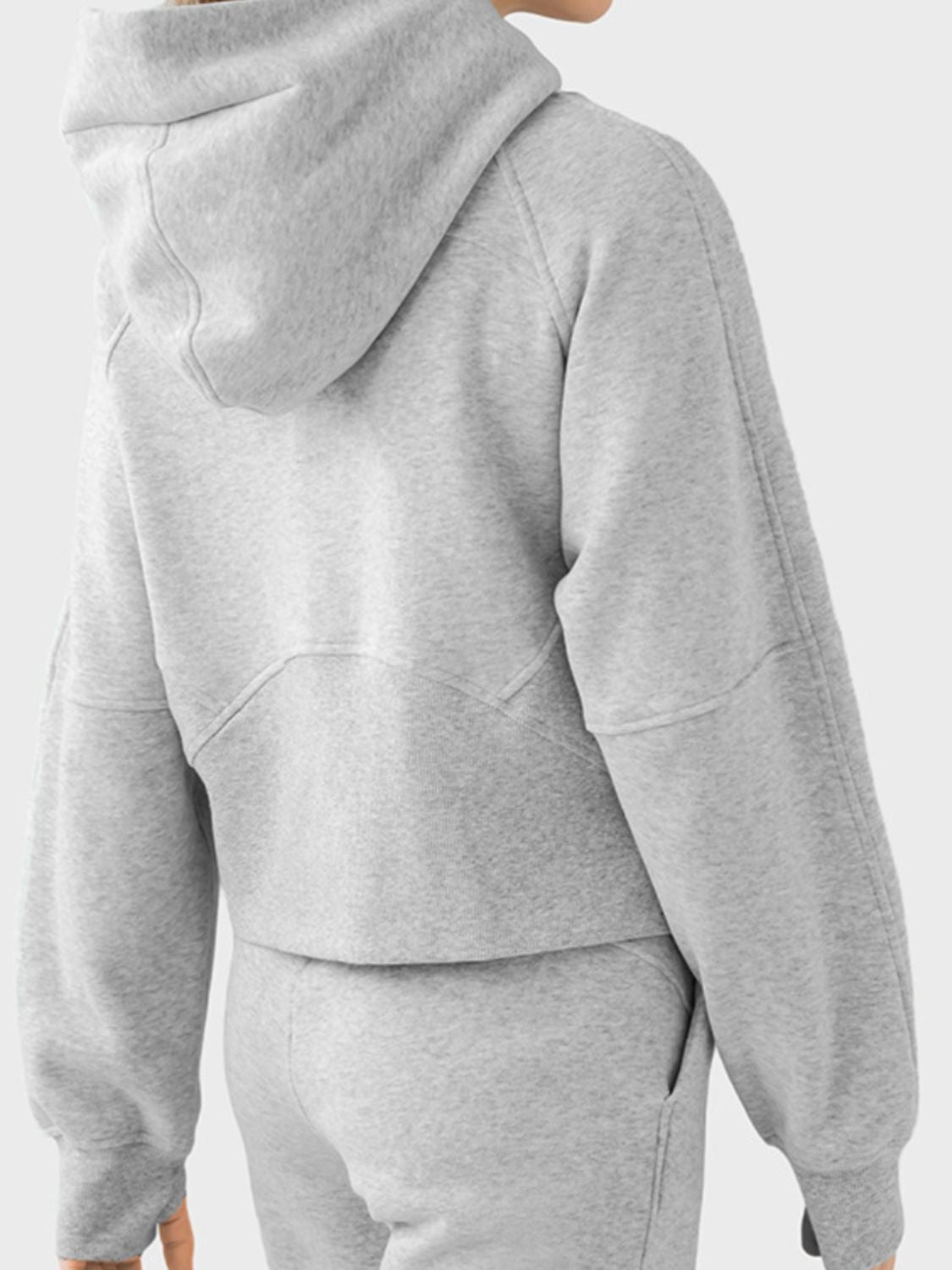 Langärmliger Sport-Hoodie mit halbem Reißverschluss