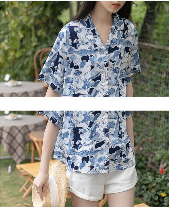 Camisa holgada de gasa de verano para mujer con protector solar
