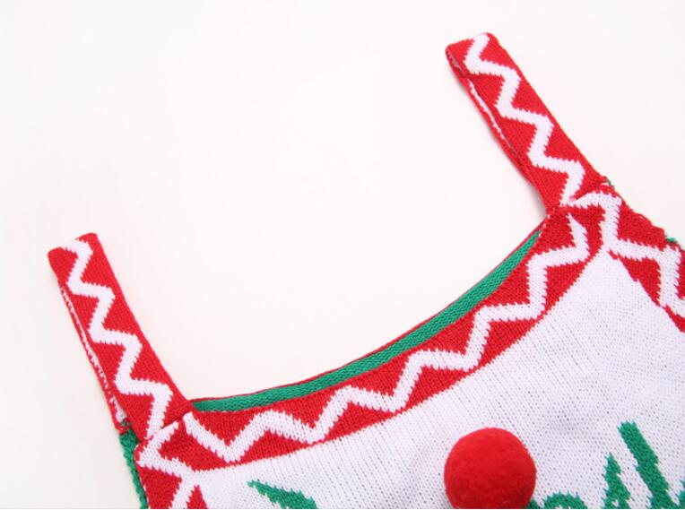 Lockerer Weihnachts-Schneeflocken-Strickoverall für Damen