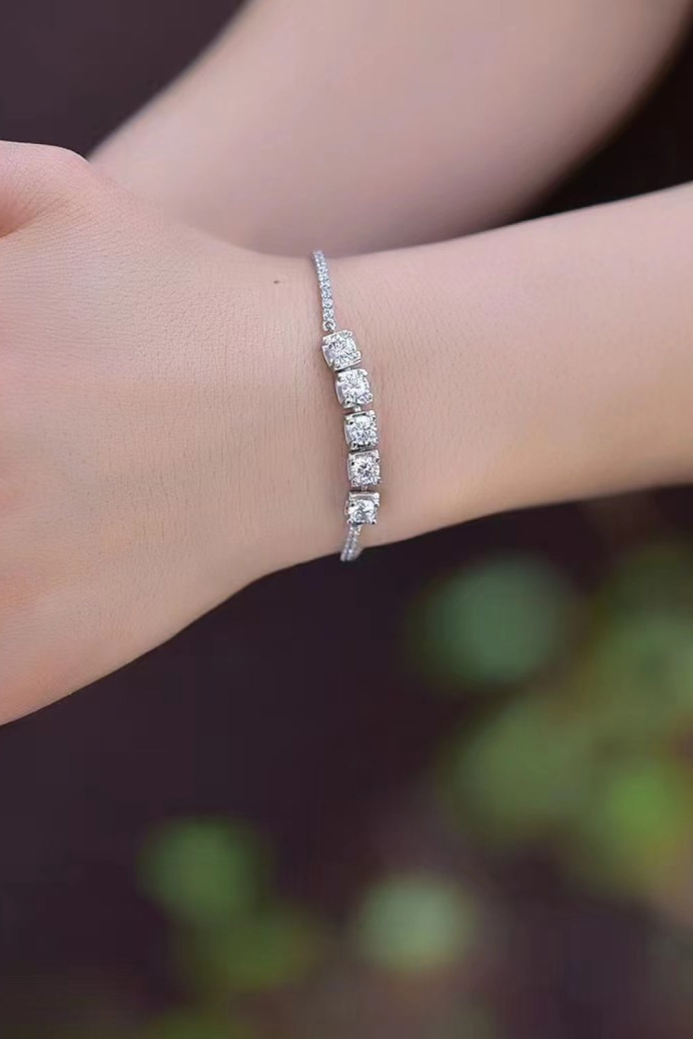 5 Karat Moissanit Karabinerverschluss-Armband