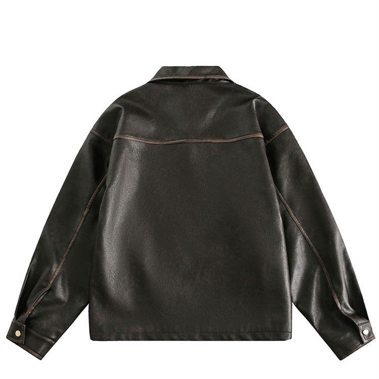 American Retro Fashion Brand Butterfly Leather Coat