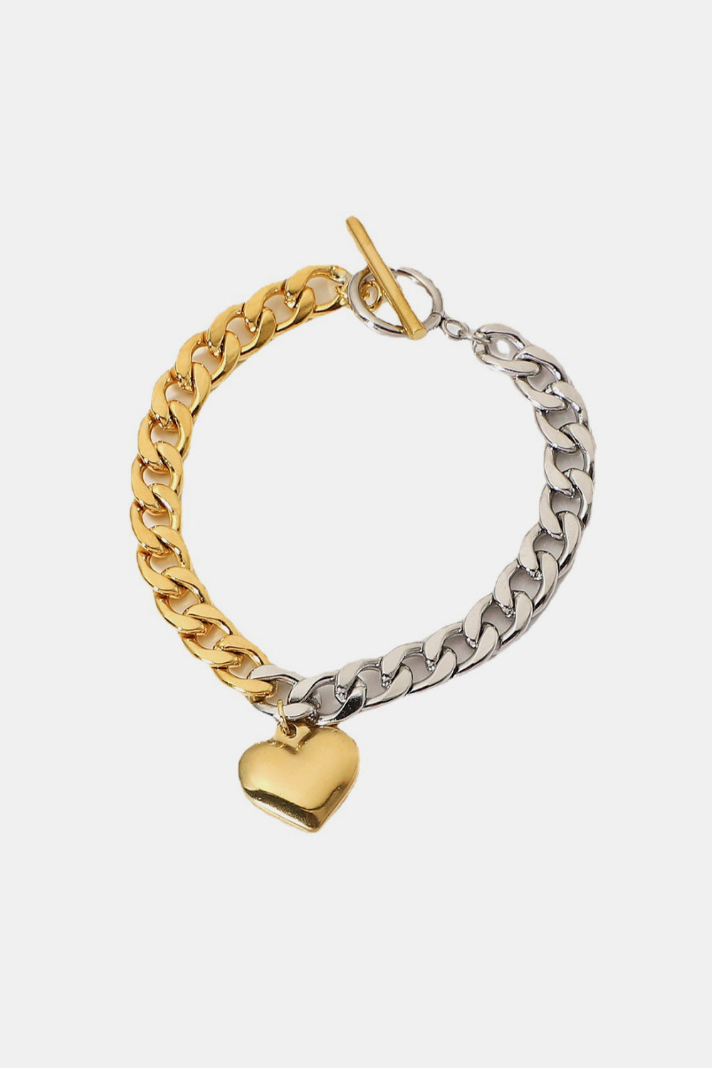 Pulsera con dije de corazón y cadena