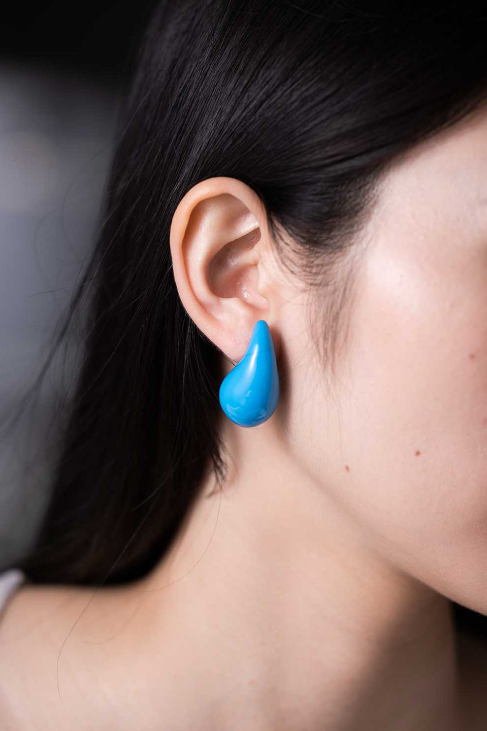 Pendientes de latón con forma de gota de agua de gran tamaño