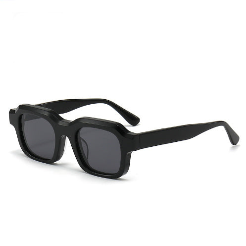 Thick Acetate Frame Sunglasses Gradient Color Stitching Sunglasses