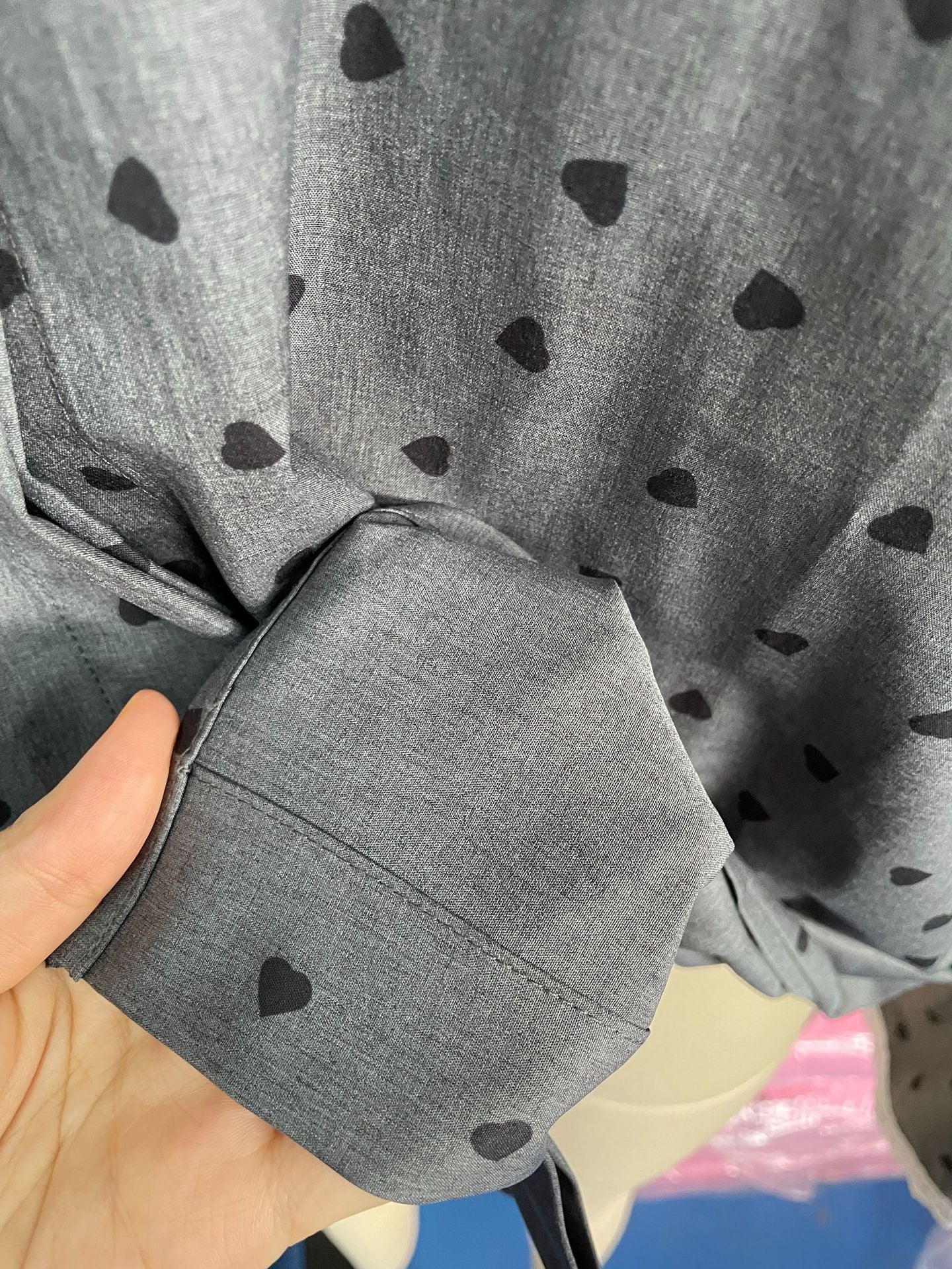 Elegant High-end Heart Shape Printed Button Shirt For Women