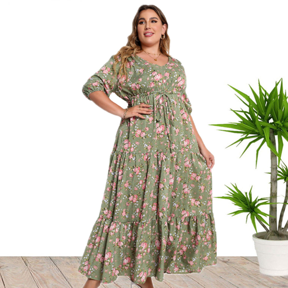 Vestido suelto con estampado bohemio para mujer