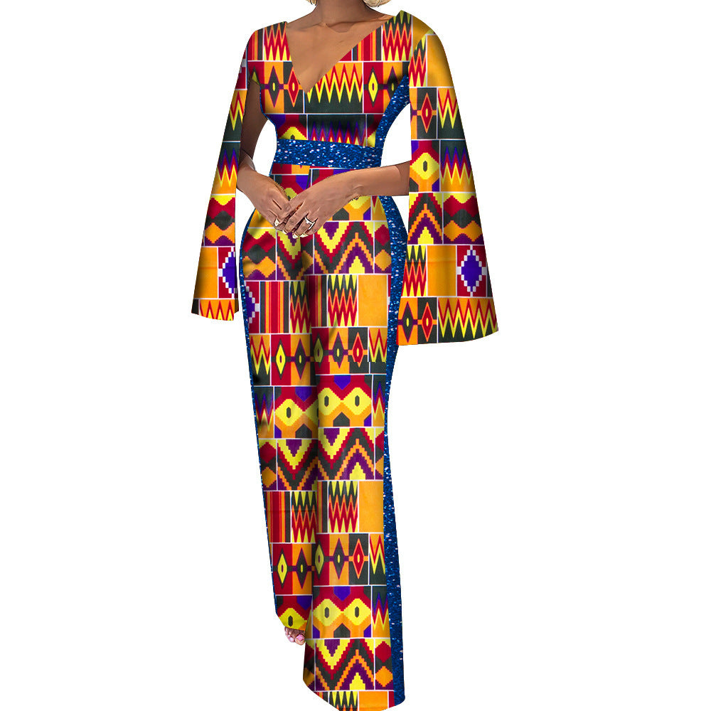 Jumpsuit aus Baumwolle mit ethnischem Batik-Print für Damen