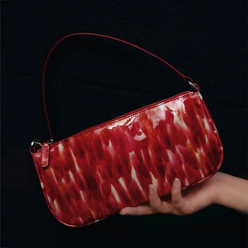 Ruby Patent Leather Underarm Bag Baguette