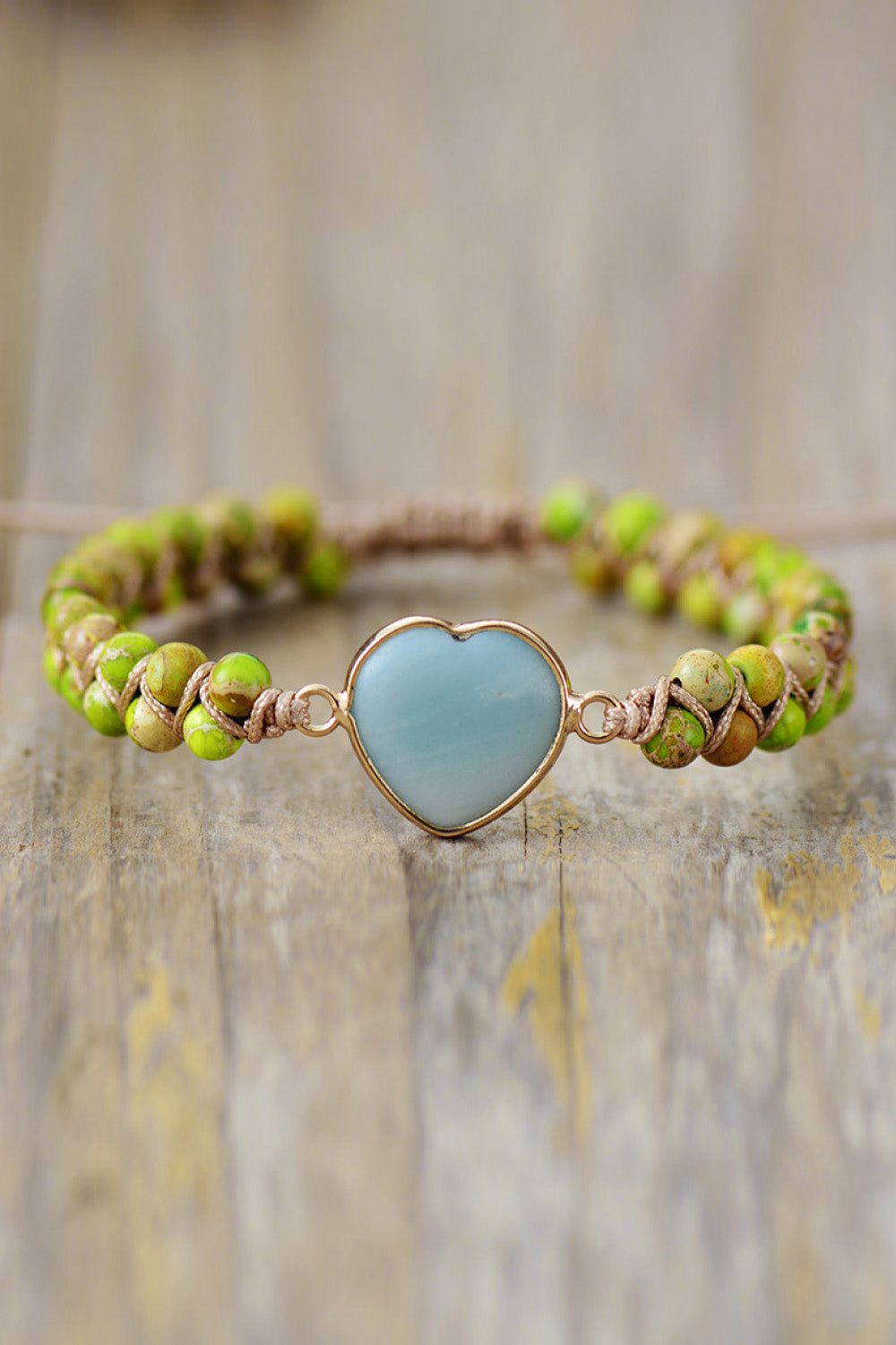 Handmade Heart Shape Natural Stone Bracelet