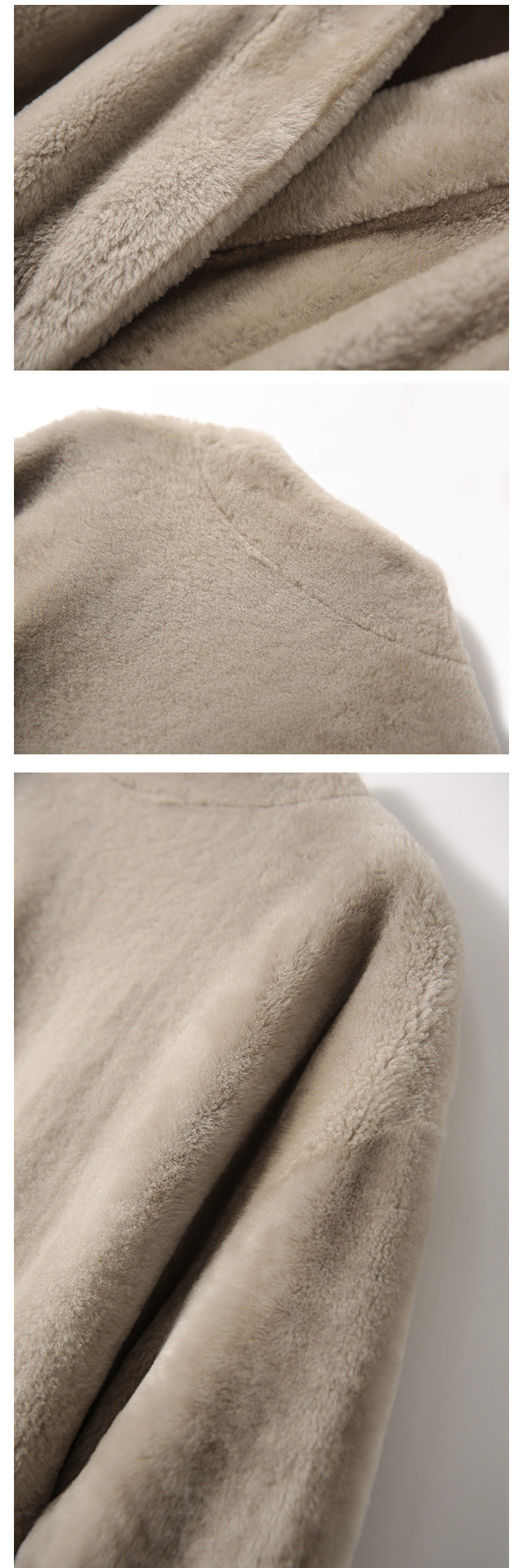 Damenmantel aus Kunstpelz mit Taillenregulierung, Schnürung und V-Ausschnitt und zwei Seiten